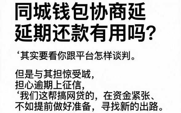 同城钱包协商延期还款有用吗，热忱推荐五个征信花了可以借钱的网贷app