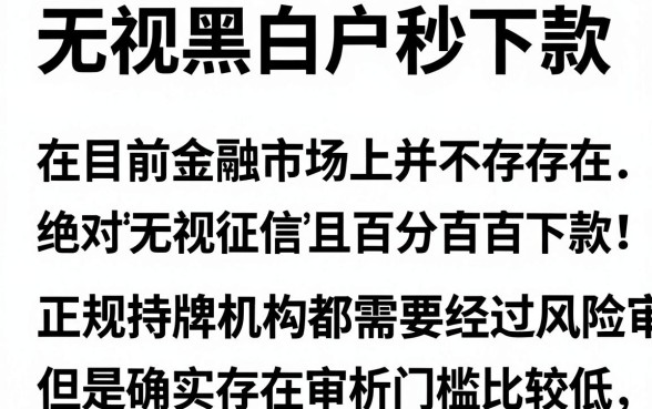 最新贷款口子无视黑白，甄选5个无视黑户秒下的口子