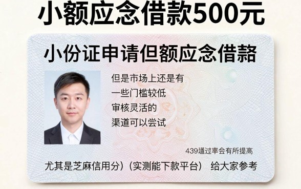凭身份证贷款500元app，陈列五个芝麻信用439分下款的平台