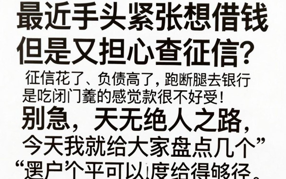现在有什么黑户的贷款，汇整5个征信不好负债高的app