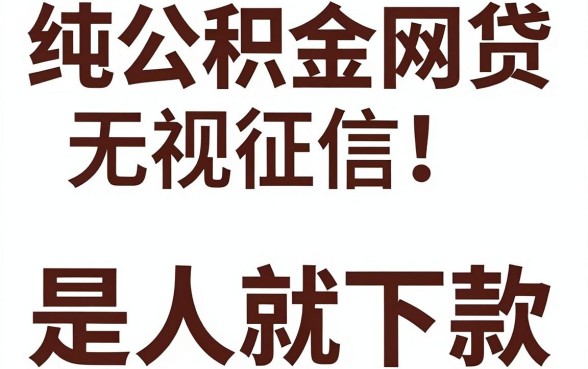 纯公积金网贷无视征信理，倾情分享五个无视一切是人就下款app