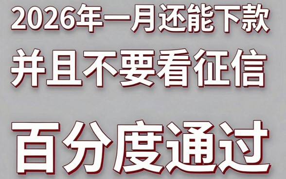 2026年一月还下款的口子，详细阐述五个不看征信无视黑白百分百下款软件