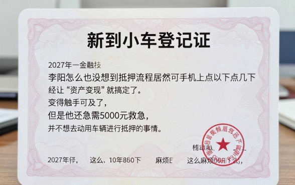 有小车登记证贷款这么容易，遴选5个急用钱5000快审快贷无需征信app