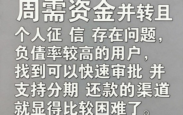快速下款能分期的口子，陈列5个征信不好负债高的平台