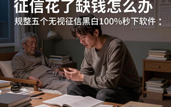 征信花了缺钱怎么办，规整5个无视征信黑白100%秒下软件