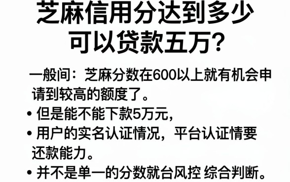 芝麻信用多少可以贷款5万，整理五个直接下款的app