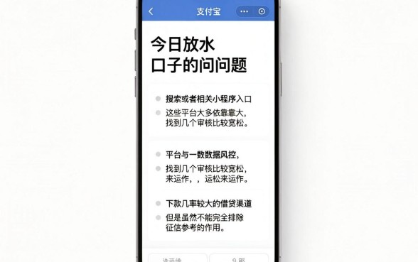 今日放水的口子有哪些，枚举5个手机支付宝小额贷款的平台