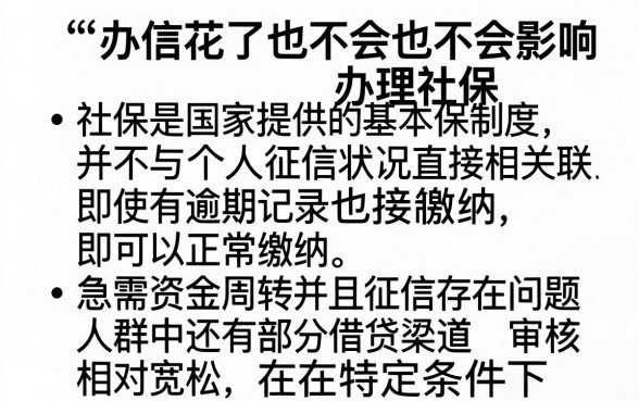 征信花了还可以办社保吗，陈列五个黑户逾期也能下款的网贷