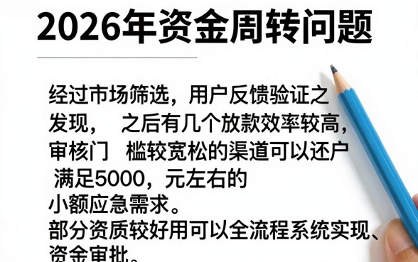 2026有没有能下款的，筛选5个5000块贷款秒下口子
