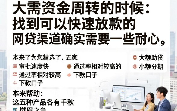 想要找当时下款的网贷口子吗，诚意推荐五个闪电审批的口子