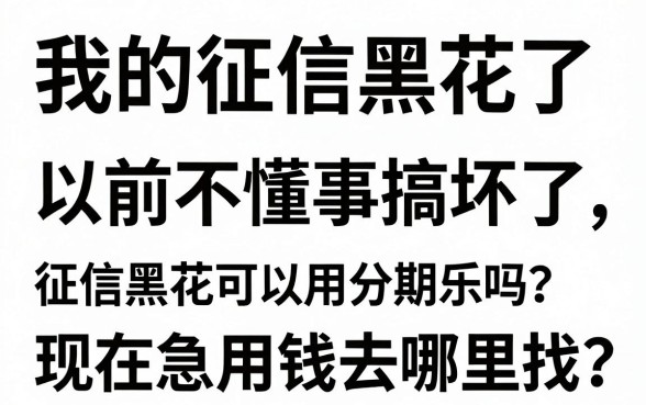 征信黑花了可以用分期乐吗，理出五个可以不看征信就能下款的软件