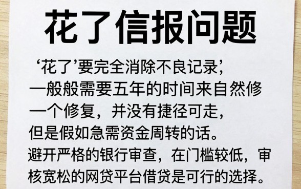 征信报告花了如何清除，理出5个秒批网贷轻松贷的平台