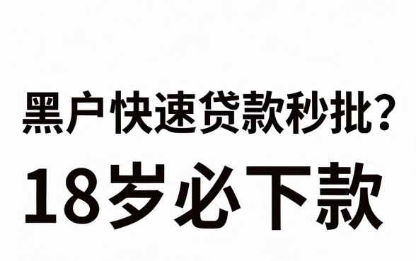 黑户快速贷款秒批，汇总5个18岁必下款的网贷软件