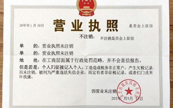 营业执照不注销上征信吗，归集5个逾期必下款的平台