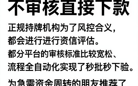 不审核下款的口子，精选5个轻松借款无压力app