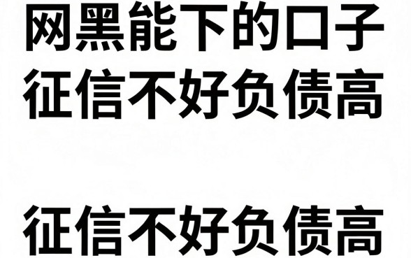 有没有网黑能下的口子，枚举五个征信不好负债高的软件