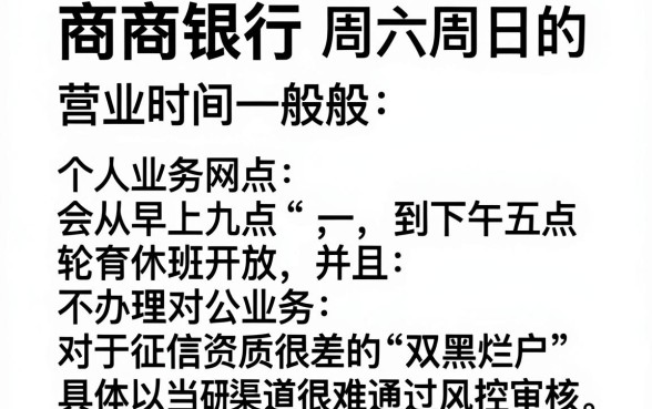 工商银行周六周日营业时间表，整合五个双黑烂户风控能下款5000口子