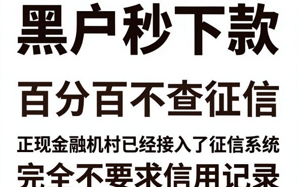 真正的黑户贷款秒下款新口子，整理5个不上征信的贷款口子