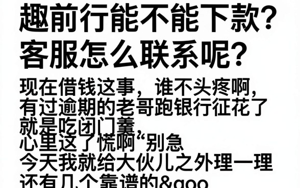 趣前行能否提供下款客服，理出5个黑户烂户秒下一万
