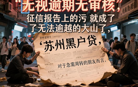 无视逾期无审核的口子，罗列5个苏州黑户贷款5万的口子