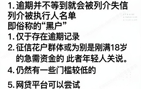 信用卡逾期就会黑户呢，甄选五个网贷容易下款18岁的平台
