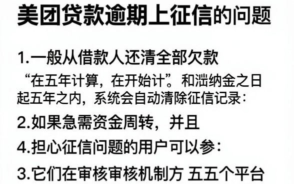 美团贷款逾期上征信多久恢复，罗列五个无视黑白100%秒下网贷app