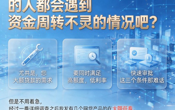 2026精选！这5个大额低息网贷平台最容易过，1000公积金也能轻松贷