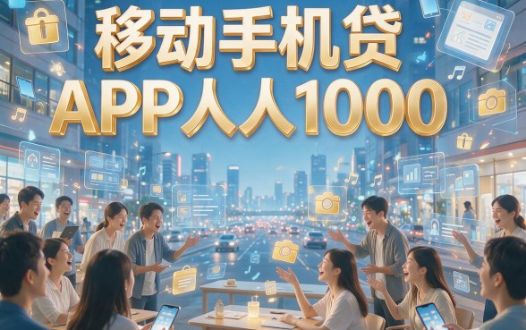 速领！移动手机贷app人人1000，这5个5000元借款平台办理快至秒批