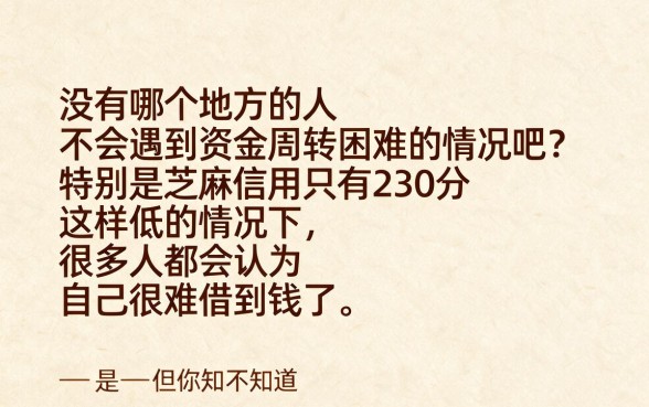 芝麻信用230借钱必看！这5个口子今日整理，轻松借1000元