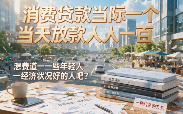急需用钱不用愁！消费贷款当天放款人人1000，这5个口子借款40000当天到账，条件宽松安心选