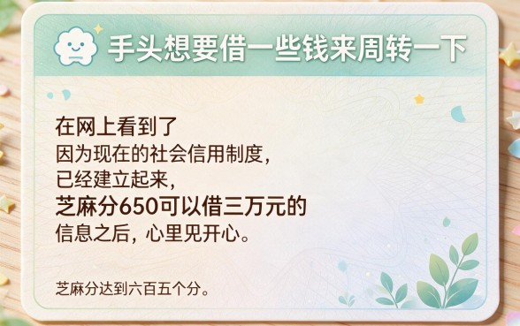芝麻分650借款3万必看！2026年这5个黑户借钱APP下款超快