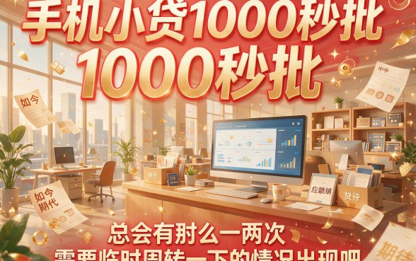 2026最新!手机小贷1000秒批攻略来了,这5个软件连借3000都秒过