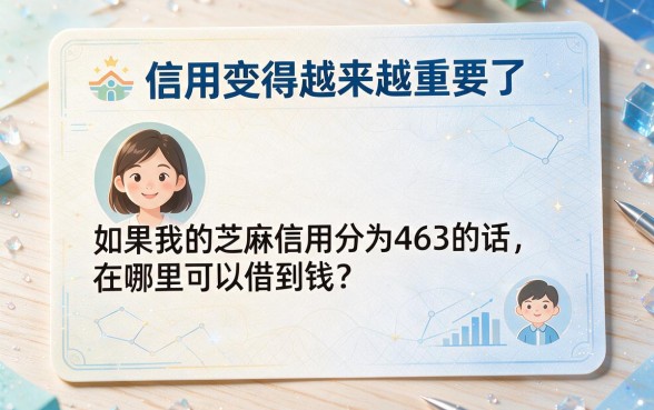 463芝麻信用分在哪借钱？必看！这5个APP让你463分也能借到3000