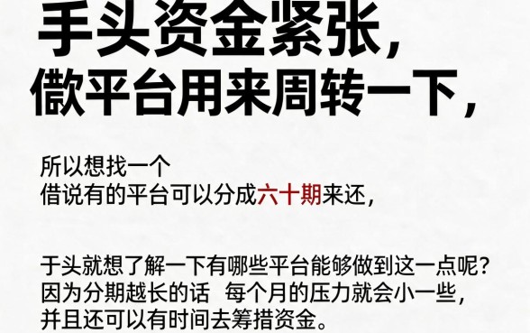 18岁也能申请!哪个借款平台可以分60期?2026这5个正规平台今日分享