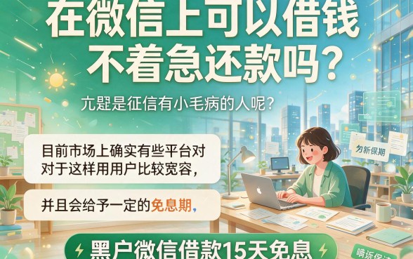 黑户可借的微信借款平台汇总：15天免息、2026通过率高且数量多，这五个必看