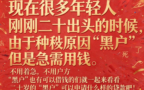 黑户20周岁急用钱?这5个高效便捷贷款口子,20岁也能借5000!