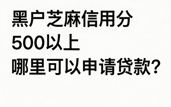 适合黑户芝麻信用分500以上哪里贷款？这5个渠道千万别错过