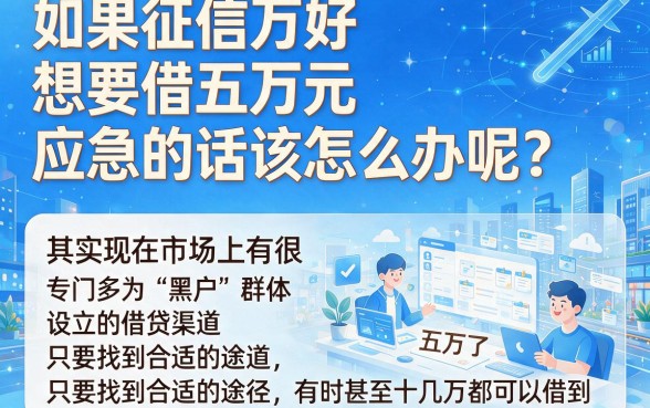黑户借5万最简单的方法有哪些?严选这5个门槛低的口子,2026年黑户借2000也能轻松下款