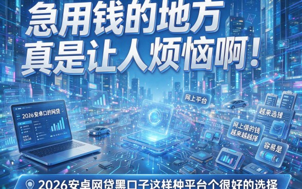 2026安卓网贷黑口子大盘点！3月最新5个秒下3000借款口子速看