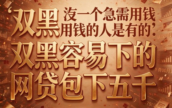 双黑必看！2026这5个网贷包下5000，流程顺畅到账快
