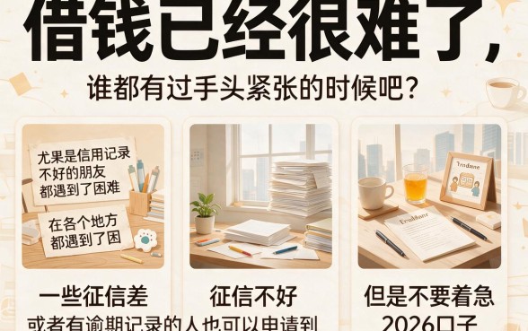 征信黑了、花了、烂了也能下！2026年这5个逾期都能批的口子速看，附送征信烂也能借20000的渠道