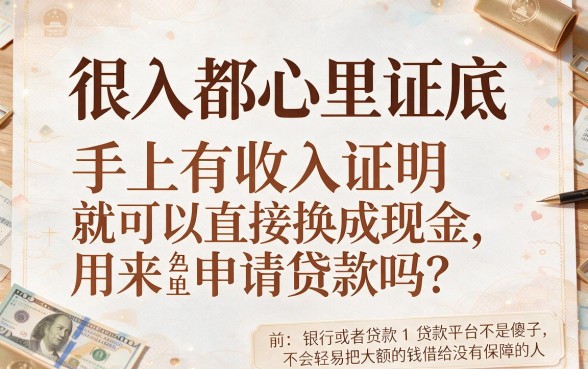 收入证明可以贷款不？这5个关键点一次说透别再踩坑！