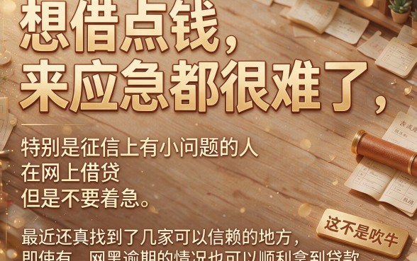 逾期网黑必看！2026年这五个保证下款的口子，借钱稳下真破防了