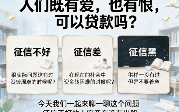 征信黑、征信不好、征信烂还能贷款吗？2026年这5个征信不好借钱5000的软件先看为敬！