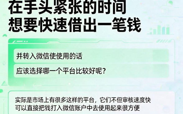 3月全网瞩目！这5个借钱秒到微信的平台，3000元贷款对征信要求不高