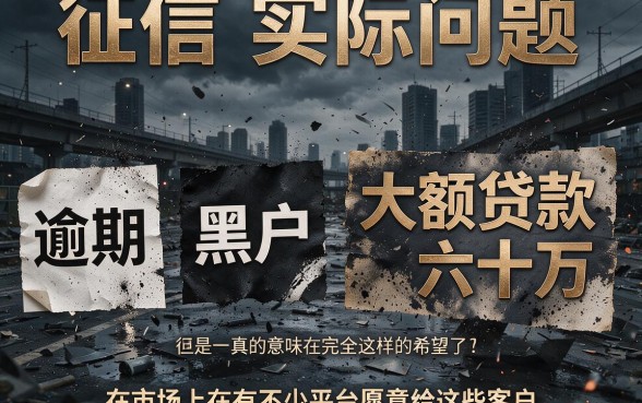 征信有逾期黑户也能下款？2026年这5个大额贷款60万口子亲测有效！