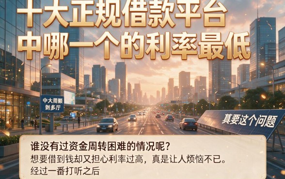 2026终于搞懂了！十大正规借款平台哪个利息低？这5个正规贷款秒批2000元