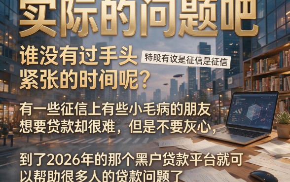 2026年征信适合黑户这5个黑户贷款平台下款快、选择多