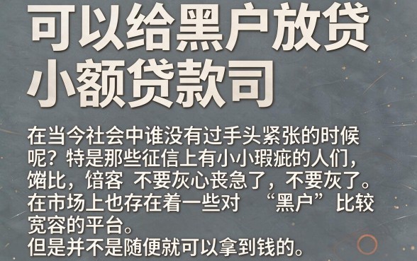 黑户易下款的小额贷款平台盘点！2026这5个口子黑户也能轻松借到20000