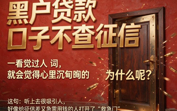 2026年瞒不住了！不查征信的黑户贷款口子全面解析